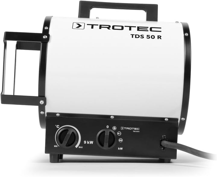 TROTEC Bauheizer TDS 50 R – Heizleistung 4,5 kW / 9 kW – Elektroheizer Luftmenge 844 m³/h – Heizlüft