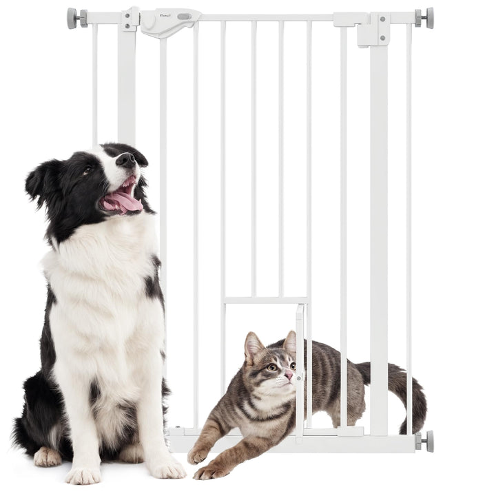 PawHut Hunde Türschutzgitter, Treppenschutzgitter, 74-80 cm Hunde Türgitter, Treppenschutz, Schutzgi