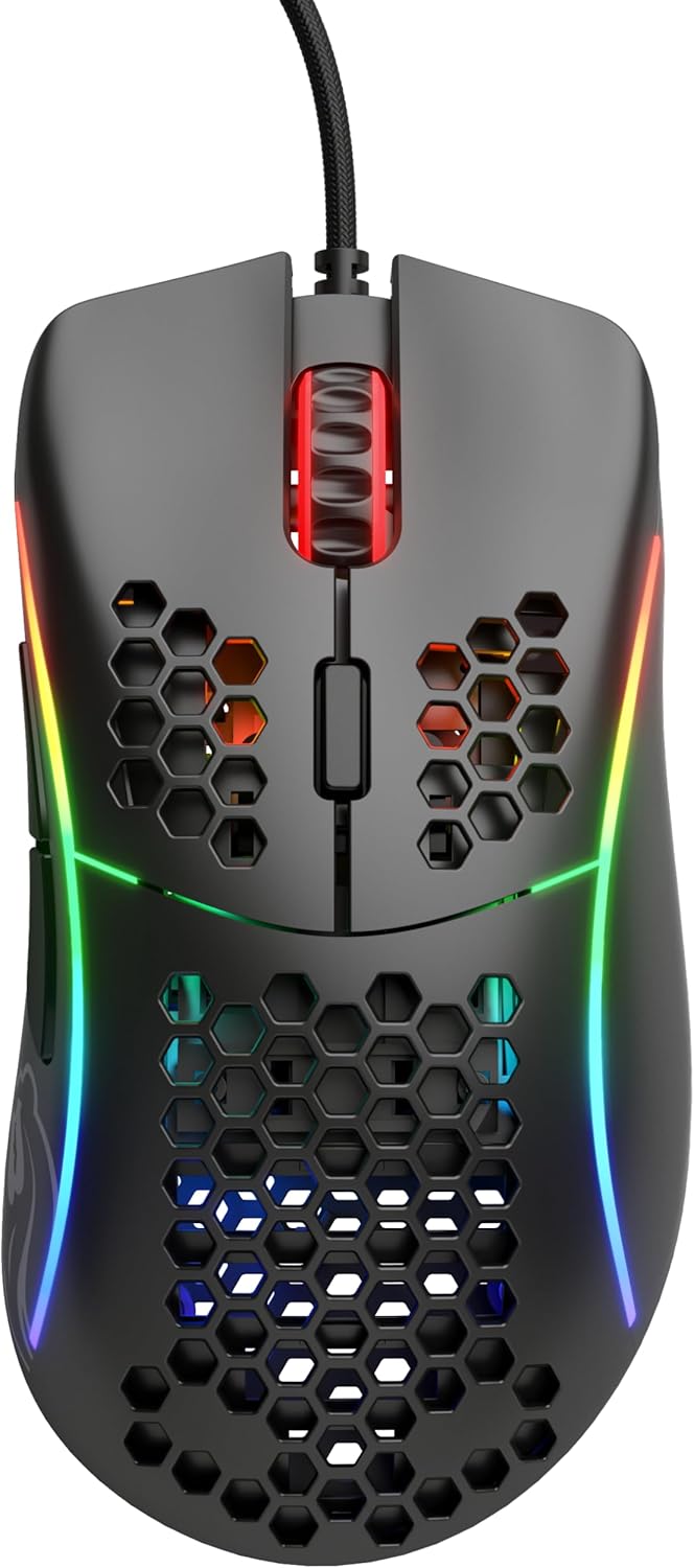 Glorious Model D Wired Gaming Mouse - 68g Superlight Honeycomb Design, RGB, Ergonomic, Pixart 3360 S