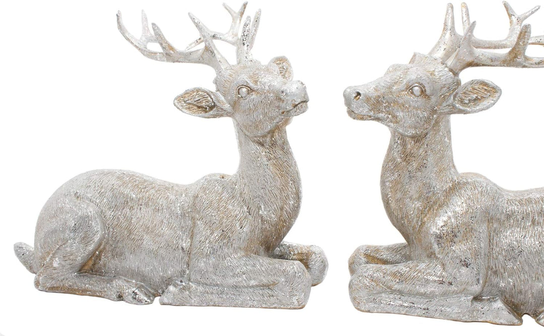 B2S BACK2SEASON Rentier Paar Nilan Silber liegend edel Weihnachtsdeko Dekoration sammeln Hirsch Kuns
