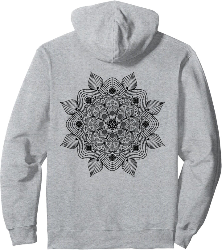 Mandala-Blume im Boho-Stil, Schwarz Pullover Hoodie