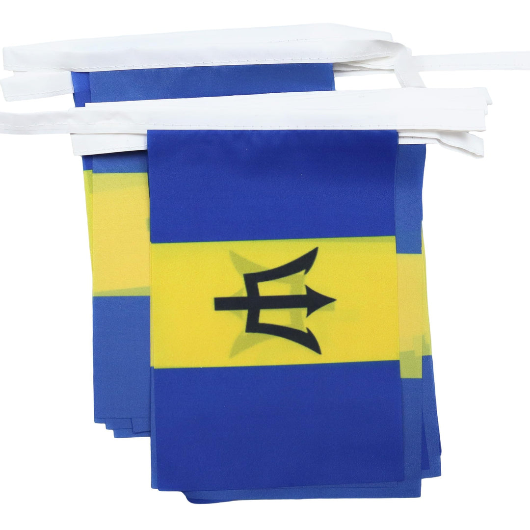 AZ FLAG FAHNENKETTE Barbados 12 Meter mit 20 flaggen 45x30cm- Barbados Girlande Flaggenkette 30 x 45