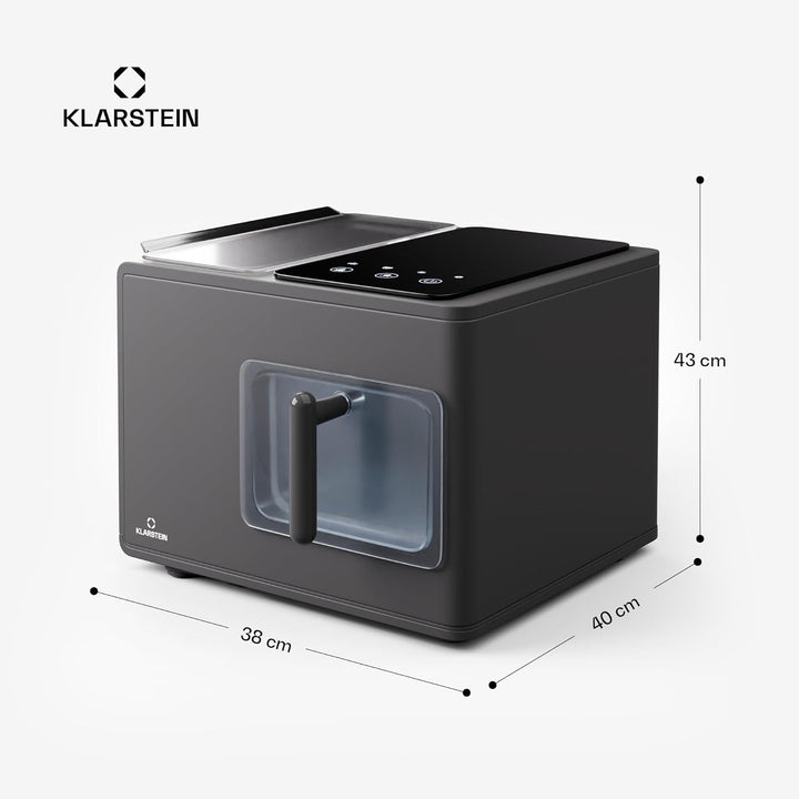 Klarstein Eiswürfelmaschine für Zuhause Camping Gastro, Schnelle Mini Eiswürfelmaschine Klein, Profi