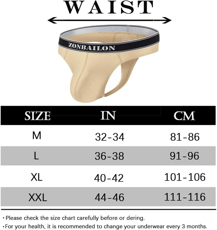 Herren String Tanga Unterwäsche T-Passform aus Seide G-String Sexy und Atmungsaktiv M Cremefarbe, M