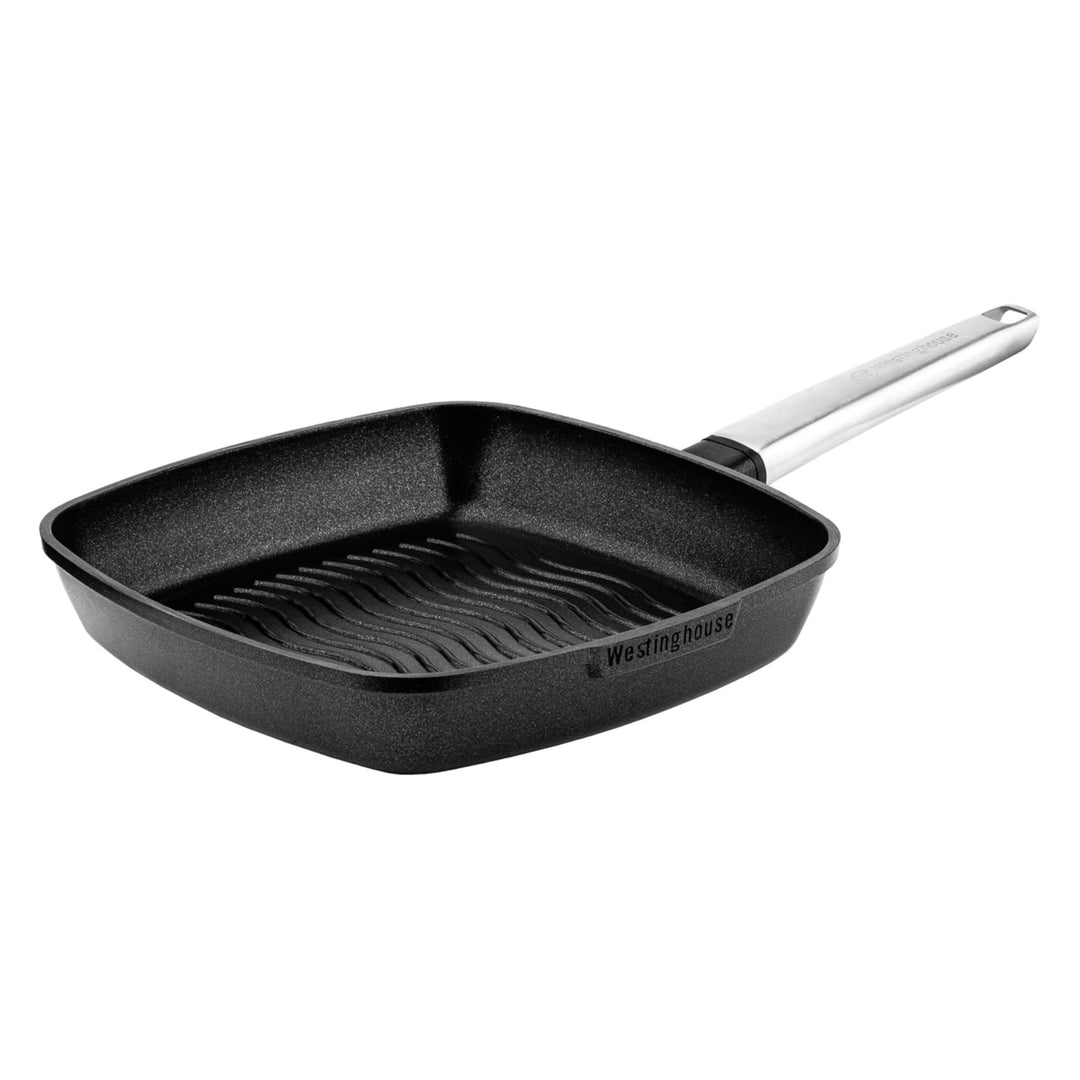 Westinghouse PERFORMANCE SERIES Grillpfanne, Grosse Bratpfanne 28 cm mit Edelstahl-Griff für Indukti