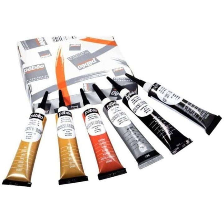 Pebeo 21483 Cerne Relief Malerei VI Trail 20 ml Box mit 6 Röhren verschiedene Farben