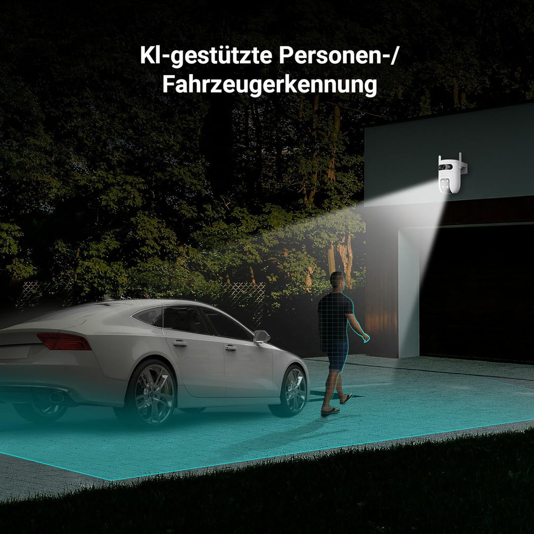 EZVIZ 5MP+5MP Überwachungskamera Aussen mit Dual-Lens, 2,4&amp;5GHz WLAN, 360° PTZ Überwachung Outdoor,