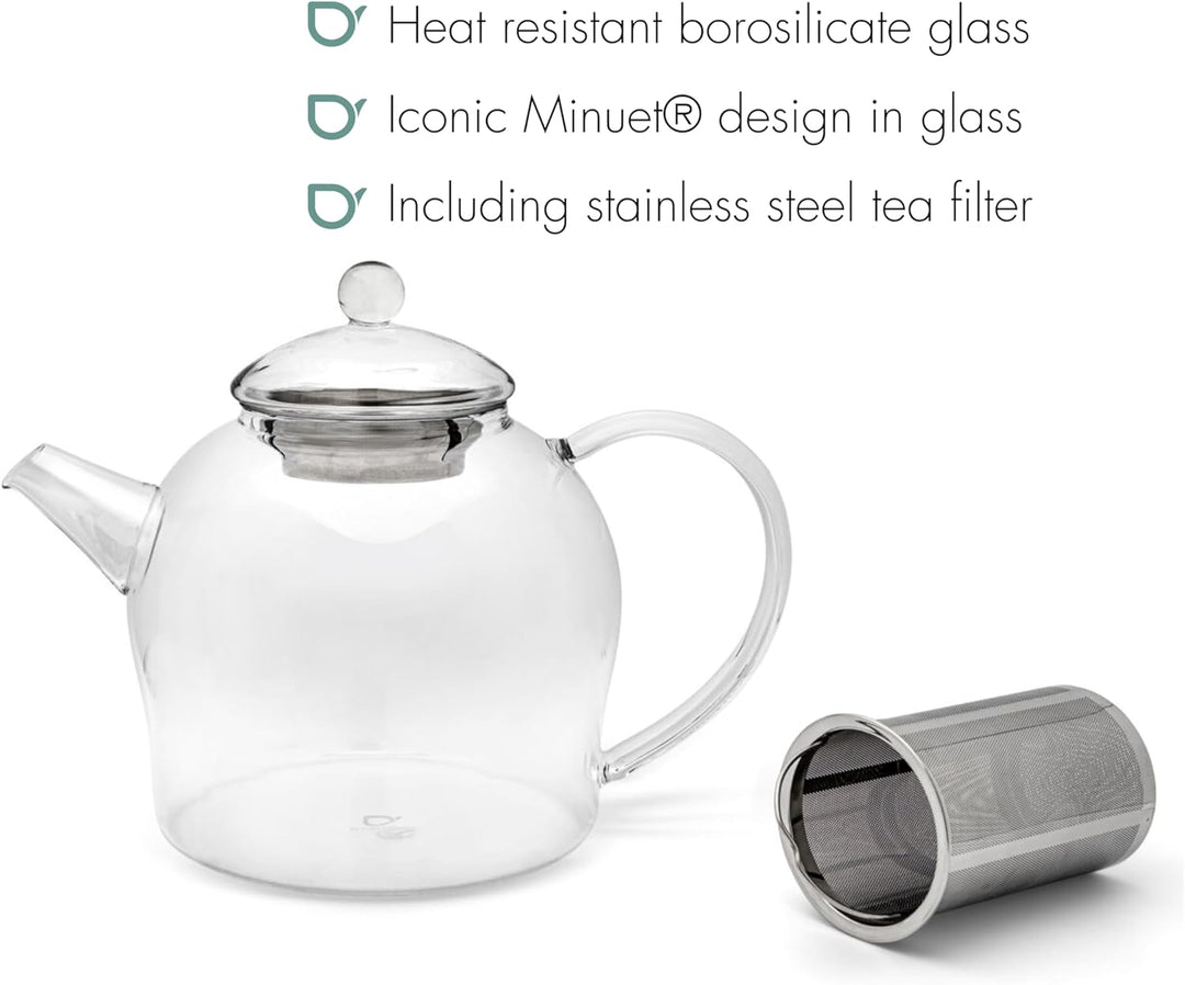 Bredemeijer Teekanne Minuet Glas 1,5L +Edelstahlfilter