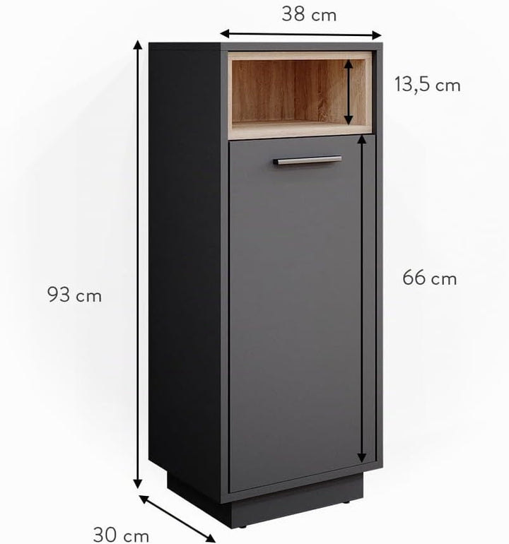 Vicco Midischrank Beatrice, Anthrazit, 38 x 93 cm, Anthrazit