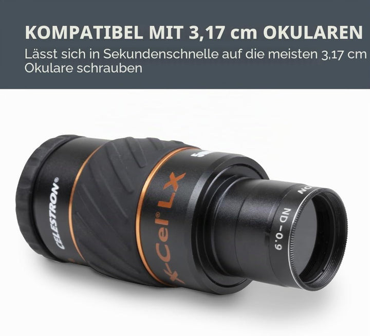 Celestron 94105 Mond-Graufilter - Kompatibel mit 1,25-Zoll-Okularen und geeignet, um Mond, Venus und