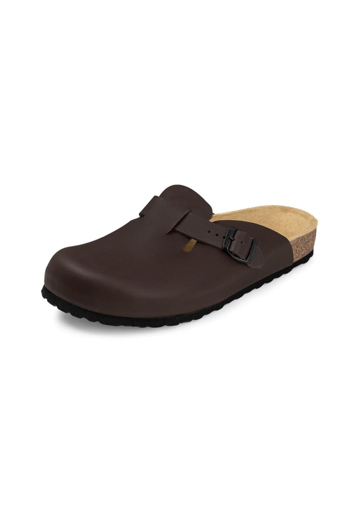 VITAFORM® Clogs für Damen und Herren| Extra-Breiter Hausschuh | Pantolette aus Vollrind-Leder | Arbe