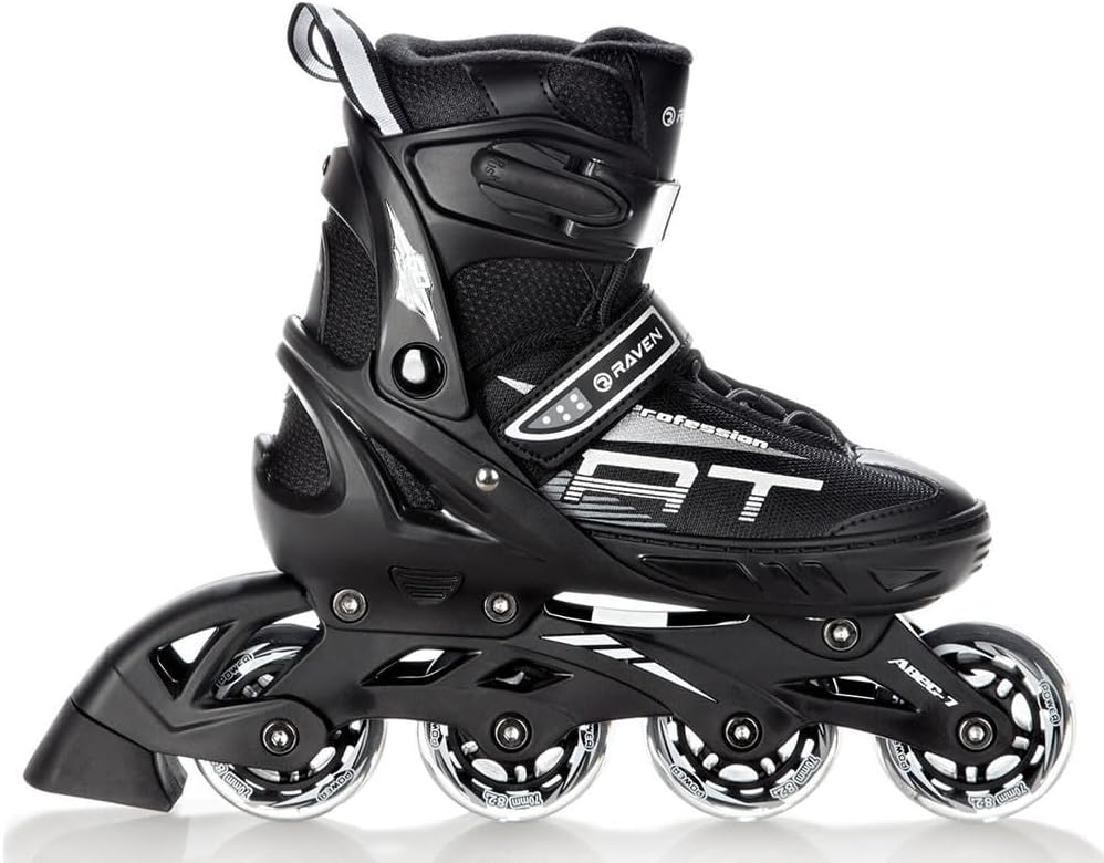 4in1 Inlineskates/Triskates/Rollschuhe/Schlittschuhe Raven Profession Schwarz 35-39(23cm-25,5cm), Sc