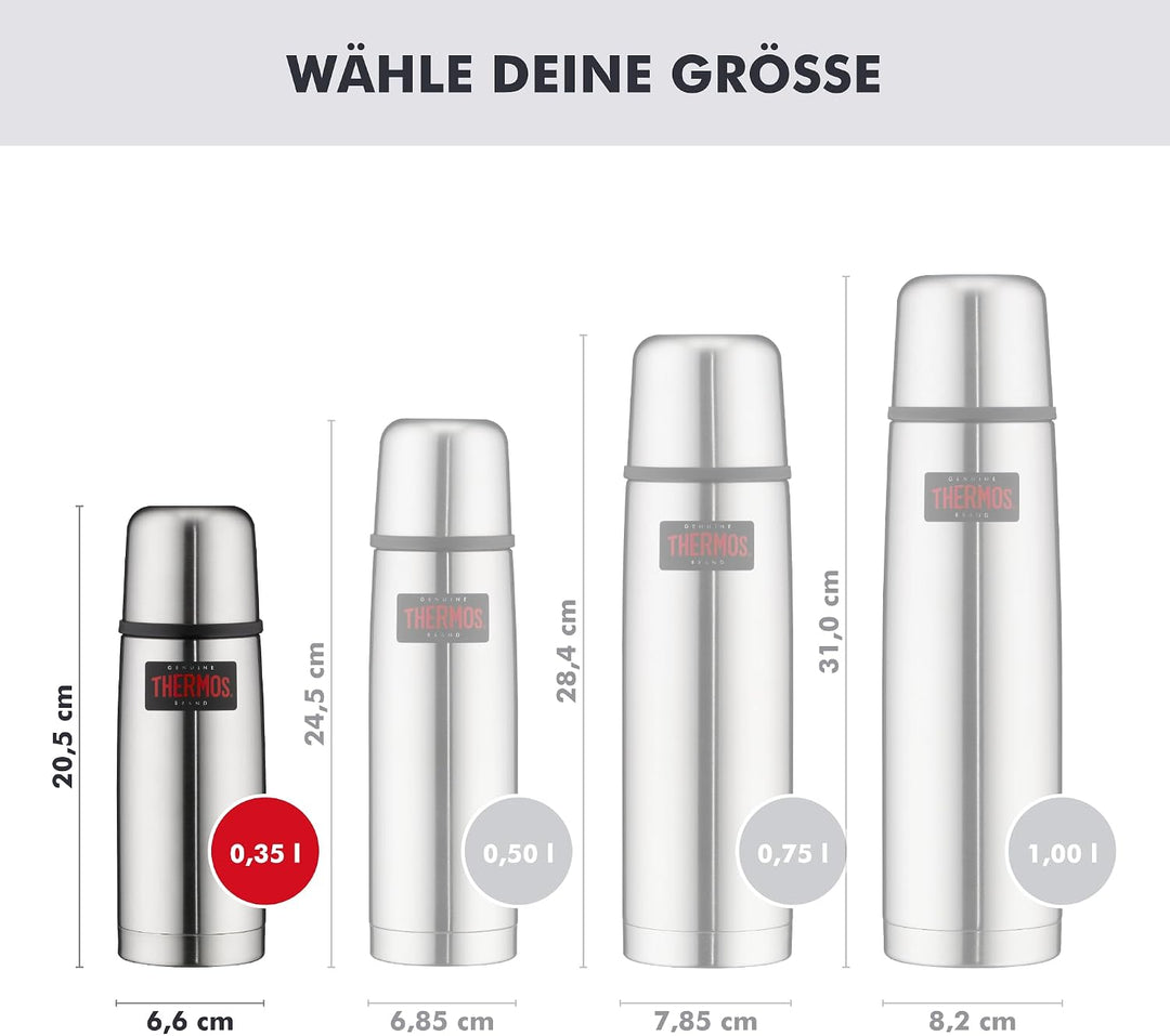 Thermos 4019.205.035 Isolierflasche Light and Compact, 0,35 L, edelstahl mattiert Edelstahl 350 ml,