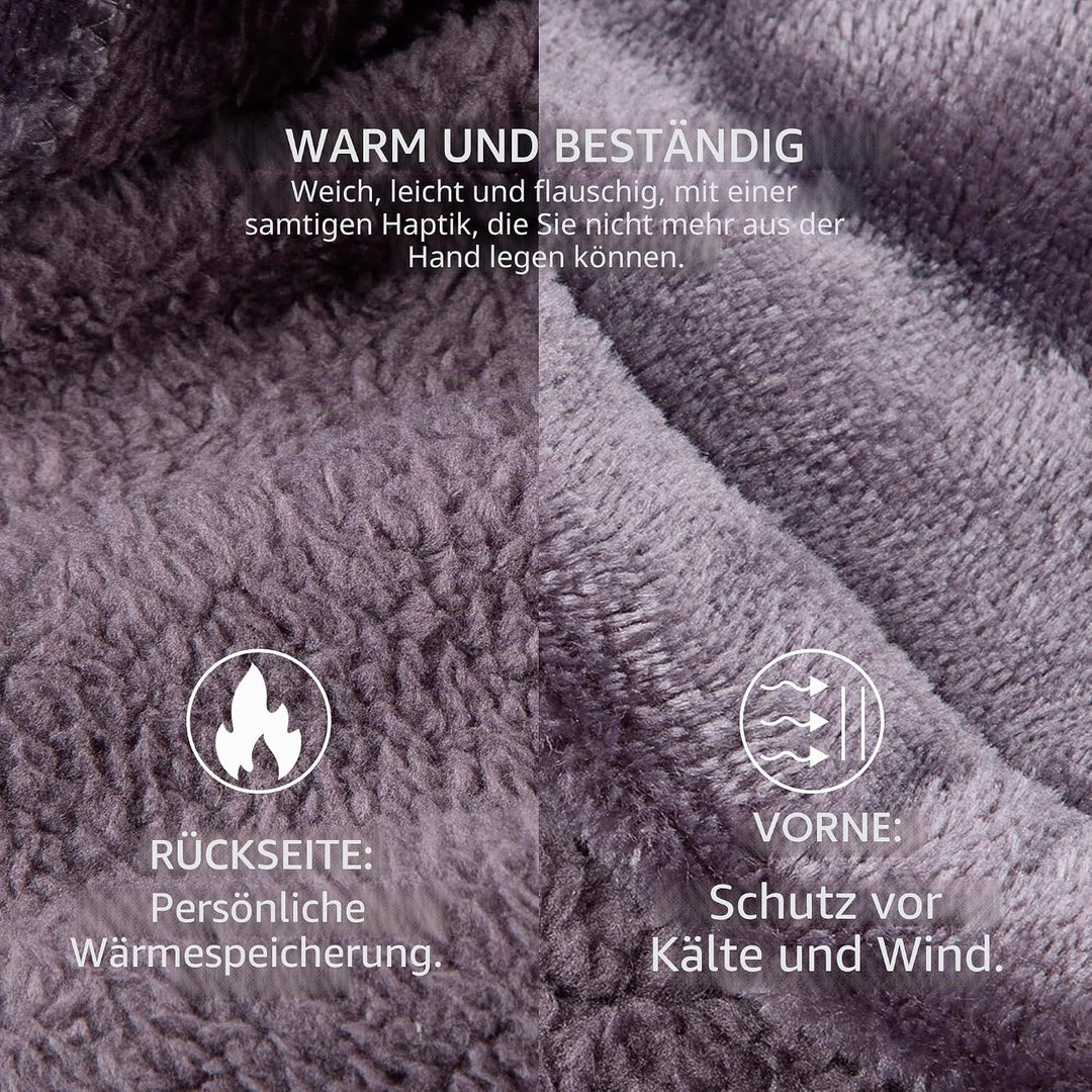 FUSSEDA Übergrosse Tragbare Decke Sweatshirt, Super Dicke Warme Sherpa Fleece Kuscheldecke Hoodie mi