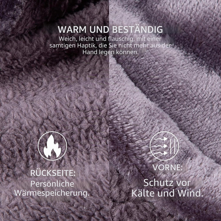 FUSSEDA Übergrosse Tragbare Decke Sweatshirt, Super Dicke Warme Sherpa Fleece Kuscheldecke Hoodie mi