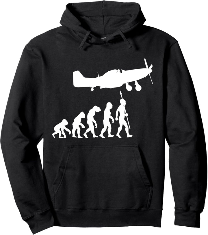 Flugzeug Piloten Fliegen Flieger Evolution Motorflugzeug Pullover Hoodie