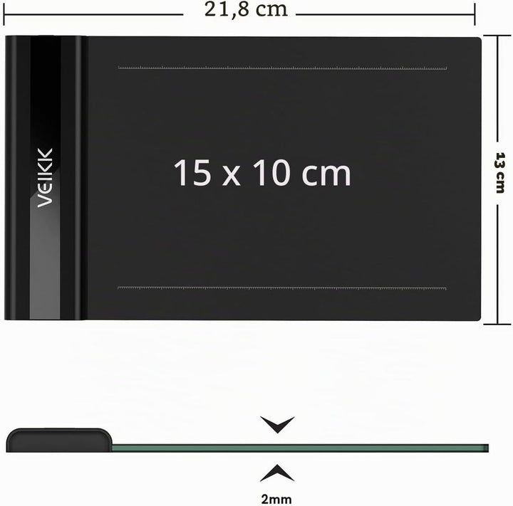 VEIKK Grafiktablett 6 x 4 Zoll Zeichentablett mit Drucksensitivem Stift,8192 Druckstufe OSU Pen Tabl