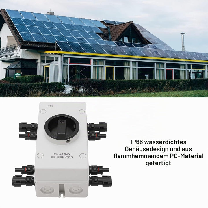 Solar-Trennschalter, PV-Trennschalter, IP66, Wasserdicht, DC 1000 V, 32 A, Netz-Solarstromsystem, Ph