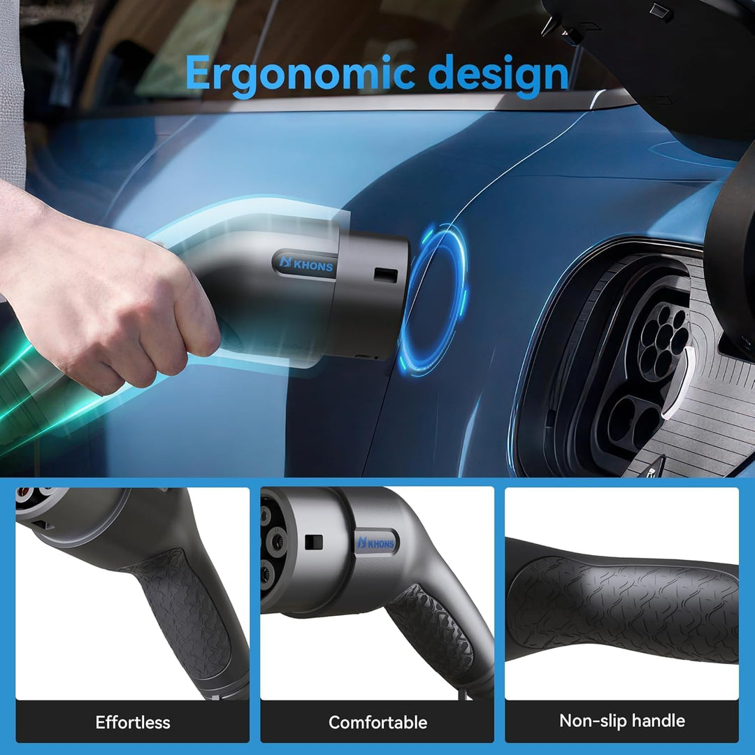 Typ 2 Ladekabel 32A/7.4 kW/1-Phasig/5 Meter Elektroauto Ladekabel Typ 2 auf Typ 2 EV Ladekabel für E