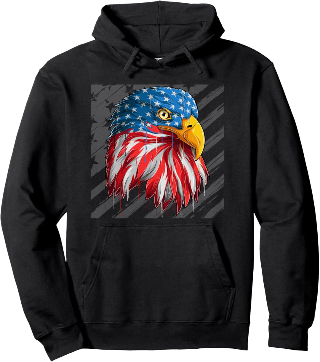 Adler USA Souvenir Flagge Damen, Herren, Jungen, Mädchen Pullover Hoodie