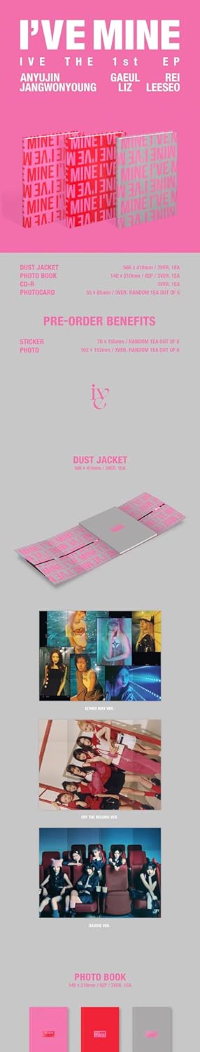 IVE I'VE MINE 1st EP Album Contents+Photocard+Tracking Sealed (Full 11 SET(Standard 4 Version+Digipa