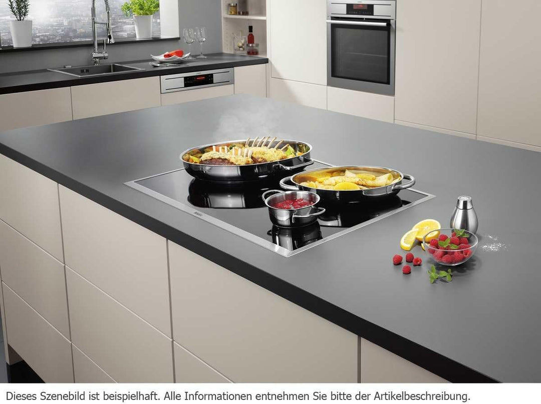 AEG HK854870XB Einbaukochfeld / autarkes Kochfeld / Bräter- und Dreikreiszone / 4 ultra-schnellaufgl
