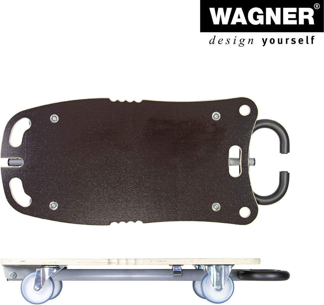 WAGNER Transportroller Transporthilfe 1187 I Schichtholz mit Grip I 80 x 40 x 14,5 cm, Tragkraft 300