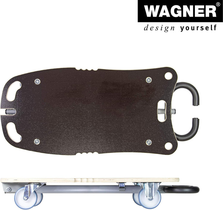 WAGNER Transportroller Transporthilfe 1187 I Schichtholz mit Grip I 80 x 40 x 14,5 cm, Tragkraft 300