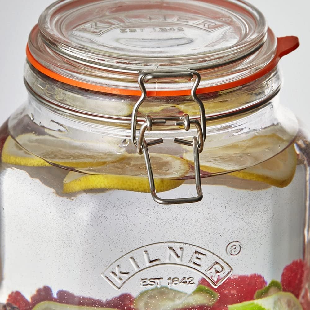 Kilner 25.004 Stapelbarer Getränkespender mit Ständer, 5,2 Liter, Glas, Masse: 22,7 x 19,6 x 40 cm,