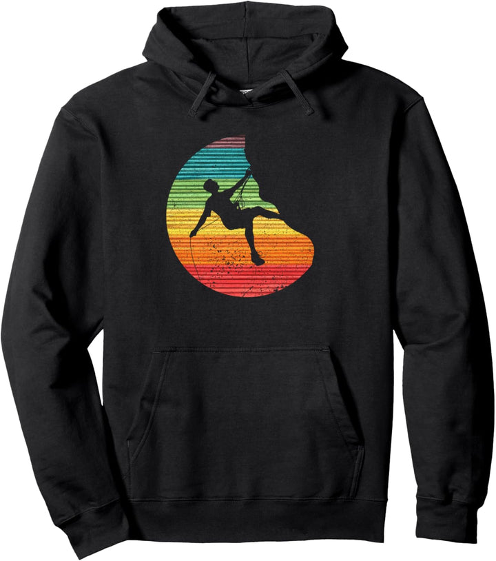 Kletterer Silhouette Klettern Bouldern Freeclimbing Pullover Hoodie