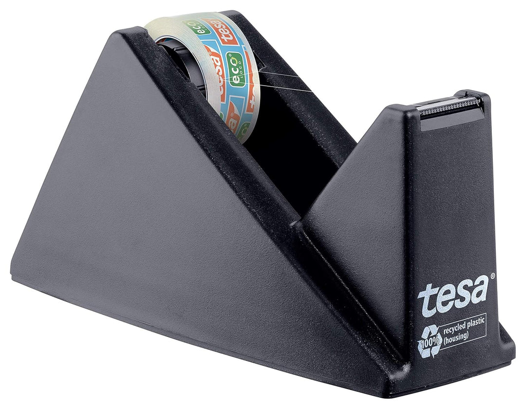 tesa 6400 Packband Handabroller COMFORT - Abroller für Paketbänder & Easy Cut Economy Klebebandabrol