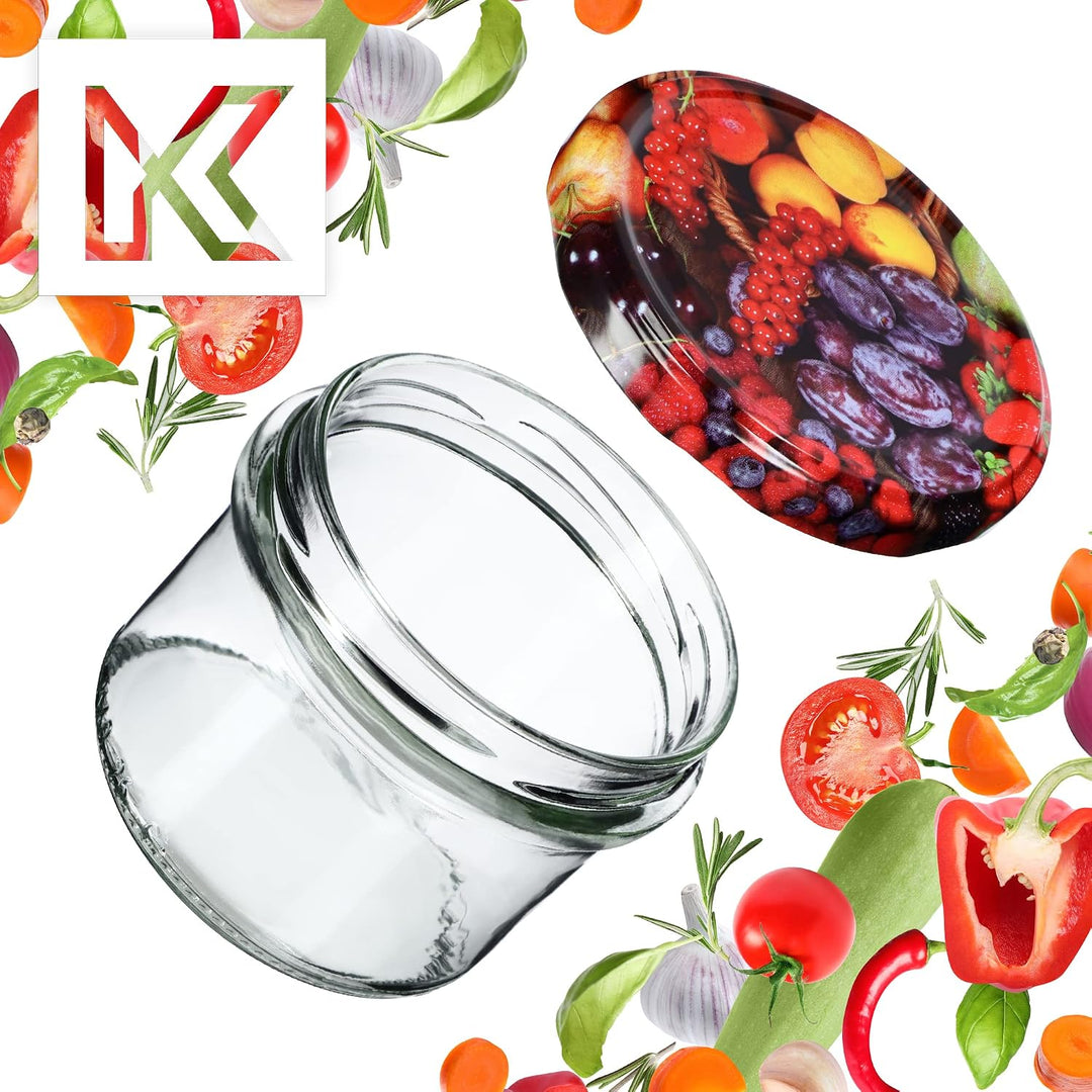 KADAX 20er Set Marmeladengläser 235ml TO82 Obst, Einmachgläser Vorratsgläser Mason Jar mit Schraubde