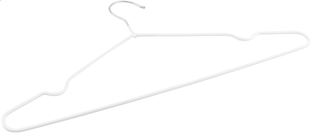 60 Stück Metall Kleiderbügel Weiss 40 cm, Kunststoff ummantelt Drahtbügel Kleiderbügel Platzsparend,