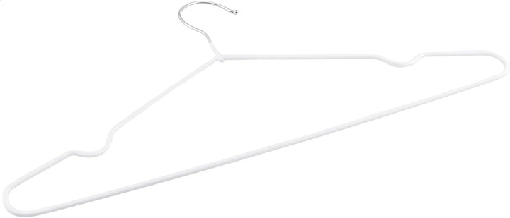 60 Stück Metall Kleiderbügel Weiss 40 cm, Kunststoff ummantelt Drahtbügel Kleiderbügel Platzsparend,