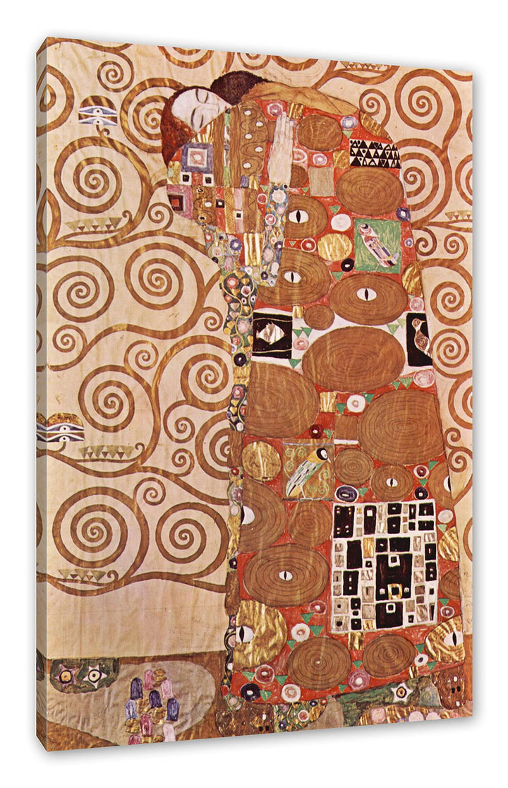 Gustav Klimt - Die Umarmung als Leinwandbild / Grösse: 100x70 cm / Wandbild / Kunstdruck / fertig be