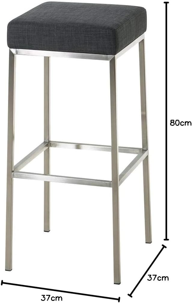 CLP Barhocker Montreal mit Stoffbezug | Thekenhocker mit Einer Sitzhöhe von 80 cm | Gepolsterte Sitz