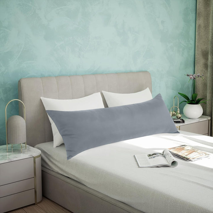 Utopia Bedding Seitenschläferkissen Körperkissen Schwangerschaftskissen | 40x145 cm Grau Bezug aus w