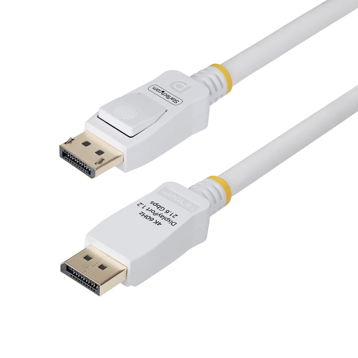 StarTech 3m DisplayPort 1.2 Kabel, 4K 60Hz, 21,6Gbps, VESA-zert., Weiss | DP 1.2 Monitorkabel, Raste