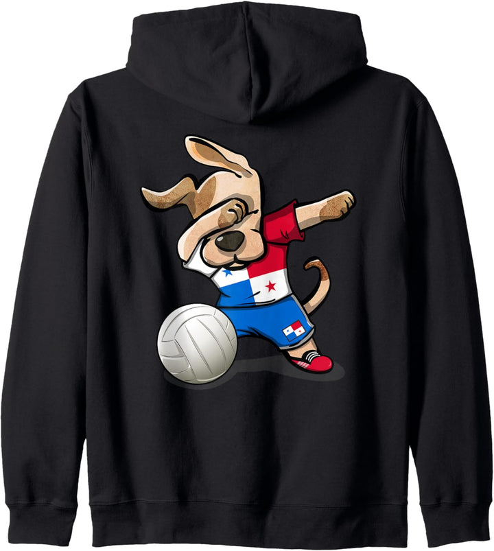 Lustiger Tupfender Hund Panama Volleyball Panamaische Flagge Kapuzenjacke
