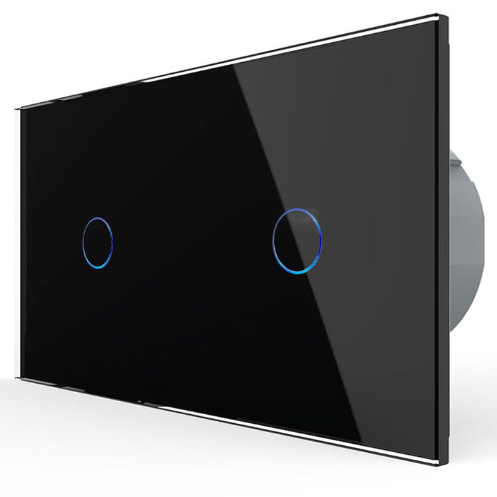 LIVOLO Lichtschalter und Wechselschalter/Kreuzschalter Wandschalter UP inkl. Glasrahmen in Schwarz