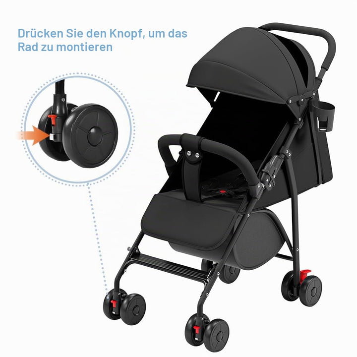 Kompakter Stab-Kinderwagen, 0-4 Jahre (max. 30 kg), leicht (4,8 kg), Stab-Kinderwagen für Baby-Komfo