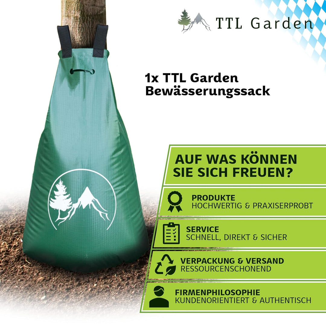 TTL Garden Baum Bewässerungssack 75L - Wassersack & Baumbeutel 75 Liter zur Tröpfchenbewässerung für