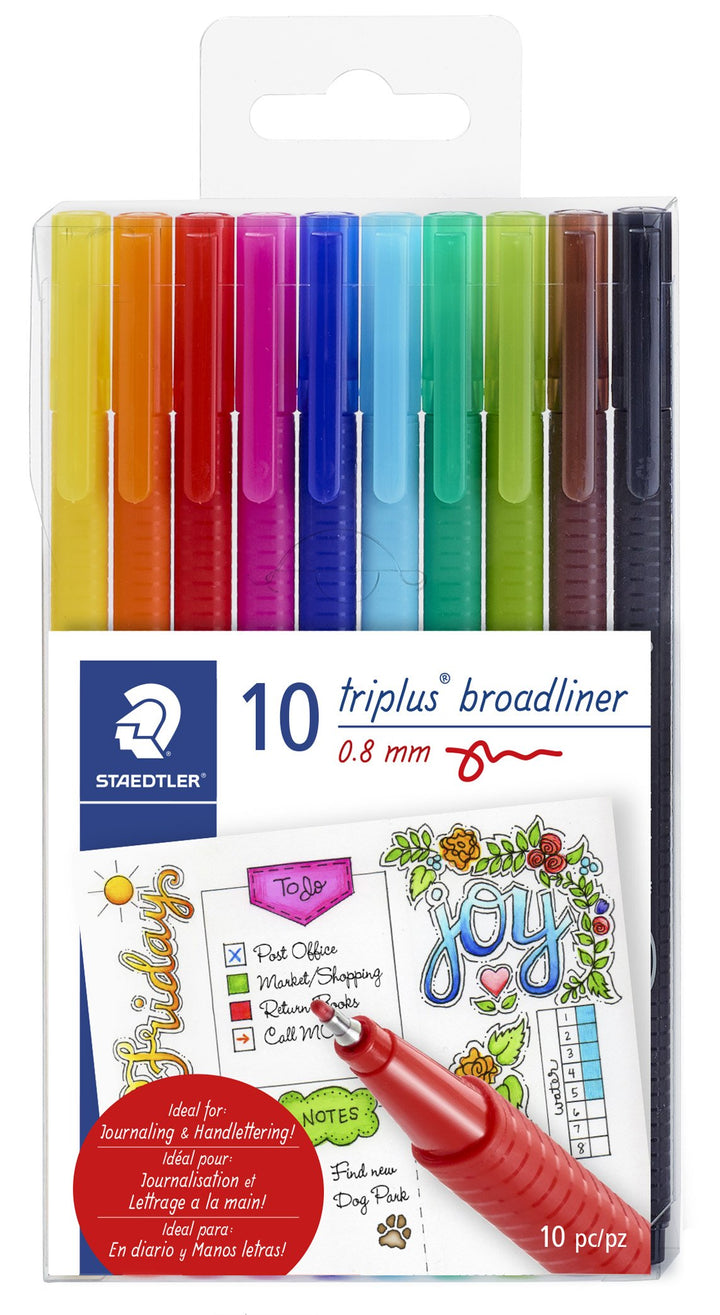 Staedtler Triplus Broadliner Pens 10/Pkg-
