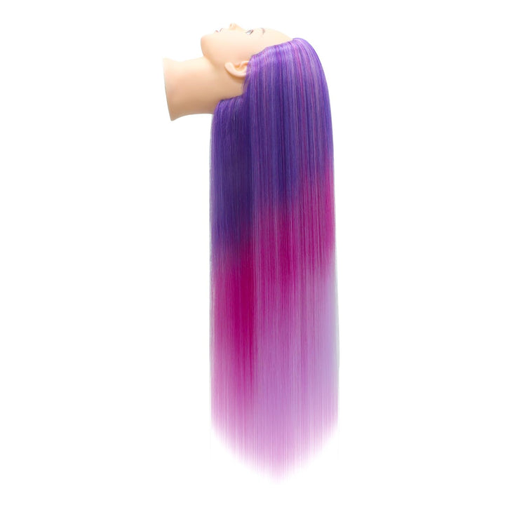 Trainingsköpfe, 28 inch Frisierkopf 100% Synthetikfaser-Haar Übungskopf, Frisurenkopf Ausbildung Kop