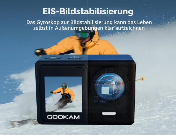 GO7 Action Cam 4K Dual Touchscreen Unterwasserkamera 40M mit 2.4G Fernbedienung EIS Anti-Shake 170°