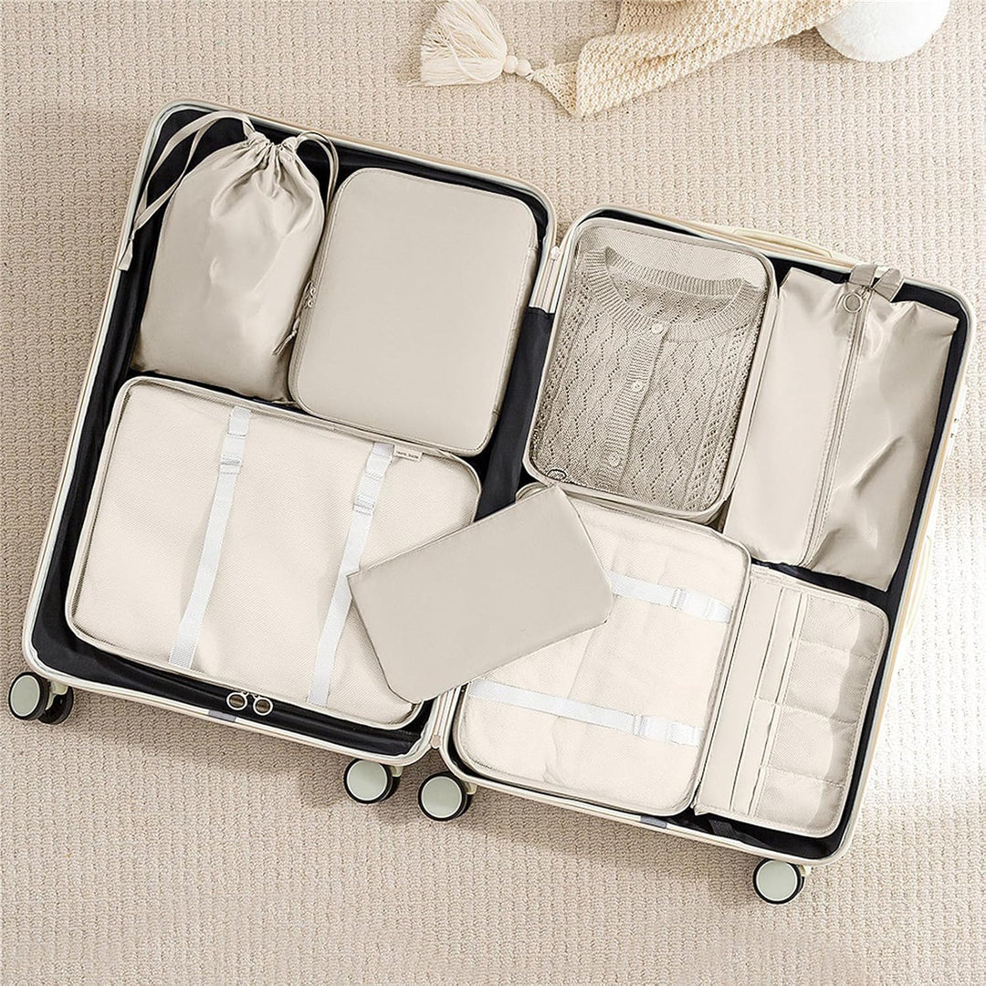 Adorila 8er-Set Packwürfel für Reisen, Gepäckverpackungs-Organizer für Damen, Netz-Gepäck-Organizer-