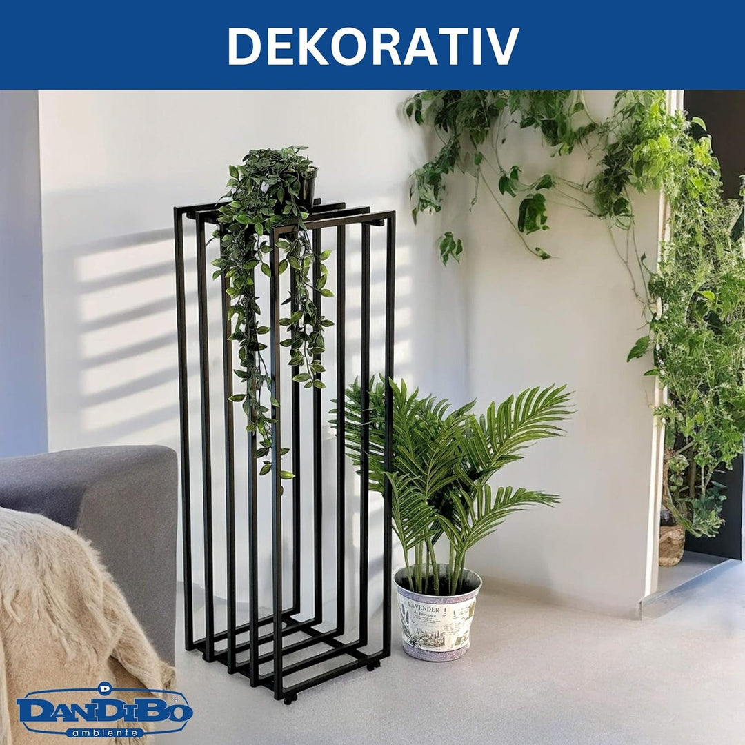 DanDiBo Blumenständer Metall Schwarz Eckig 96609 Pflanzenständer Beistelltisch Modern Design Innen O