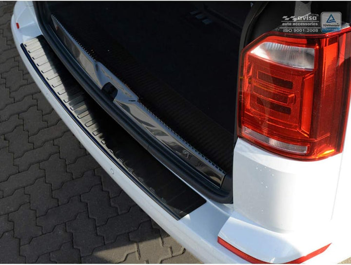 Avisa Schwarz Edelstahl Heckstossstangenschutz kompatibel mit Volkswagen Transporter T6 2015-2019 &