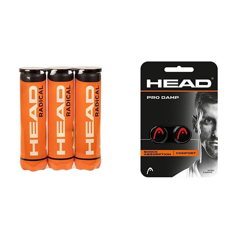 Head Radical Tennisball (3 x 4 Stück) Bundle mit Dämpfer, Bundle mit Dämpfer