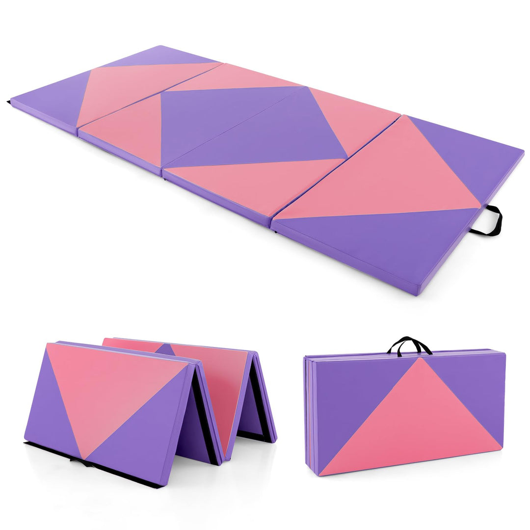 GOPLUS Turnmatte klappbar, 240×117×5cm Weichbodenmatte mit 2 Tragegriffen & Klettverschlüssen, Gymna